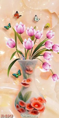 File gốc file gốc bình hoa B343 (in ấn) màu sắc trung thực