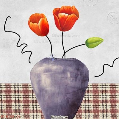 File in trần file gốc bình hoa B358 (bản gốc) phong cảnh