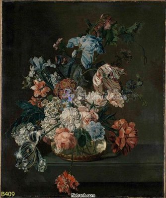 Download file gốc file gốc bình hoa B409 (in lụa) tranh 3D