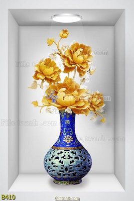 File tranh file gốc bình hoa B410 (ảnh gốc) in trần xuyên sáng