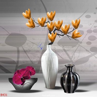File tranh trang trí file gốc bình hoa B431 (file gốc)