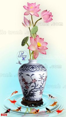 File gốc File tranh bình hoa B452 (in 3D) nghệ thuật