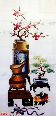 File in mica File tranh bình hoa B505 (ảnh gốc) đẹp
