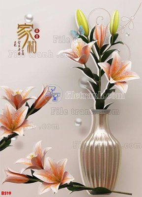 Tải file gốc File tranh bình hoa B519 (in bạt) quảng cáo