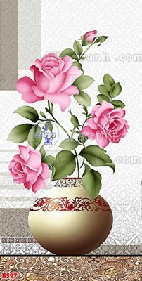 Tải file File tranh bình hoa B527 (gốc) chủ đề phong thủy