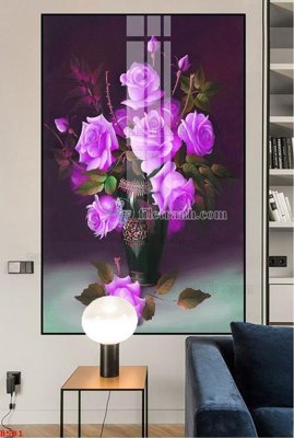 File gốc File tranh bình hoa B581 (in tráng gương) nghệ thuật