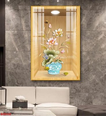 File in ấn chuyên nghiệp File tranh bình hoa 5D ô trưng bày đèn rọi B5D110 (file gốc)