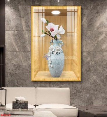 File gốc in mica File tranh bình hoa 5D ô trưng bày đèn rọi B5D115 chất lượng