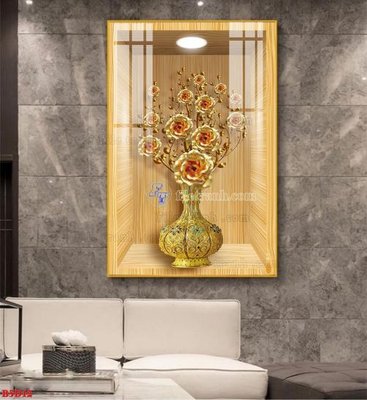 File gốc File tranh bình hoa 5D ô trưng bày đèn rọi B5D12 (cho in UV) siêu nét