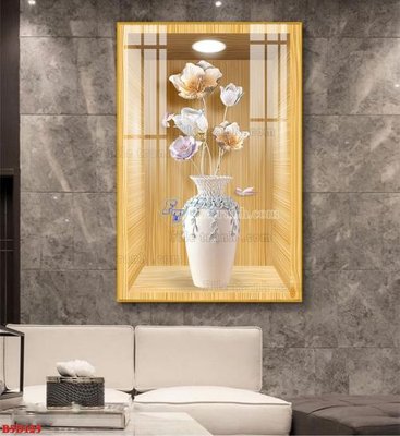 Tải file File tranh bình hoa 5D ô trưng bày đèn rọi B5D125 (gốc) để in ấn ngay
