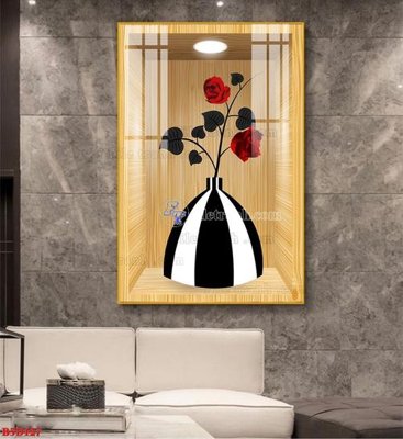 Hình ảnh file gốc File tranh bình hoa 5D ô trưng bày đèn rọi B5D127 cho in UV