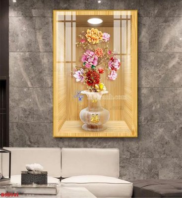 File ảnh File tranh bình hoa 5D ô trưng bày đèn rọi B5D141 (gốc) in quảng cáo ngoài trời