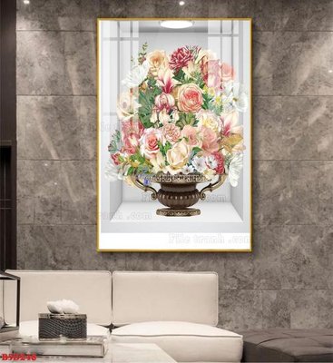File PSD File tranh bình hoa 5D ô trưng bày đèn rọi B5D248 (bản gốc) chất lượng nhất