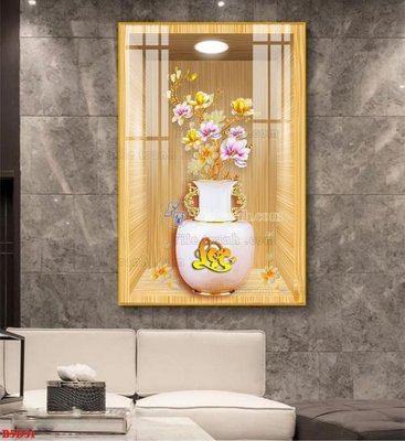 File gốc File tranh bình hoa 5D ô trưng bày đèn rọi B5D31 (ảnh chi tiết) để in ấn