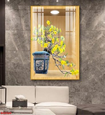 File PSD File tranh bình hoa 5D ô trưng bày đèn rọi B5D369 (chất lượng in ấn)