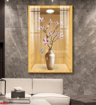 Tải file File tranh bình hoa 5D ô trưng bày đèn rọi B5D51 (gốc) để in ấn ngay