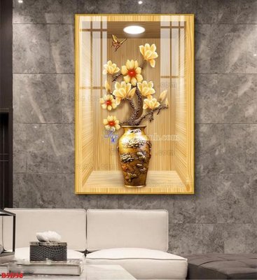 Download file File tranh bình hoa 5D ô trưng bày đèn rọi B5D58 (gốc) in mica bàn thờ