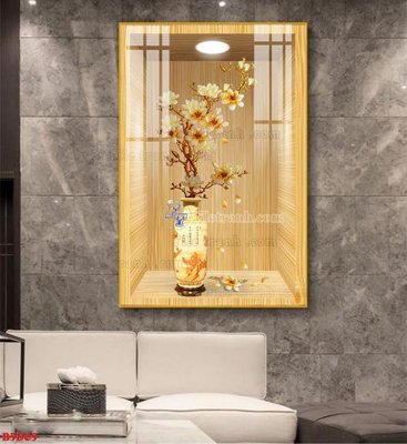 Tải file tranh gốc File tranh bình hoa 5D ô trưng bày đèn rọi B5D65 chất lượng cao