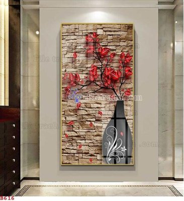 File in mica File tranh bình hoa B616 (bản gốc) siêu trong