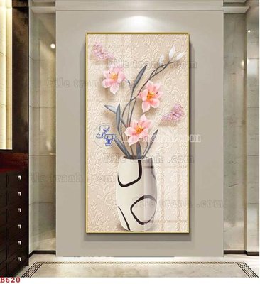 File in ấn File tranh bình hoa B620 (bản gốc) từ file gốc