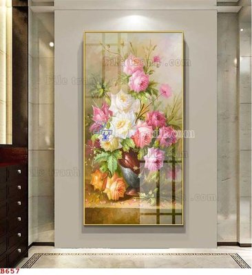 File gốc File tranh bình hoa B657 (ảnh chi tiết) để in trần