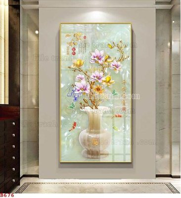 File tranh File tranh bình hoa B676 (ảnh gốc) cho in ấn kỹ thuật số