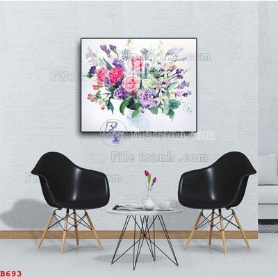 File gốc in ấn File tranh bình hoa B693 chuẩn màu CMYK
