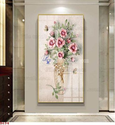 File tranh File tranh bình hoa B694 (bản gốc) treo tường