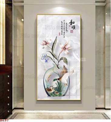 Ảnh mô tả file gốc in mica File tranh bình hoa B697