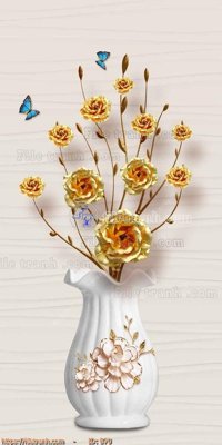 File tranh file gốc bình hoa B70 (bản gốc) in lụa 5D