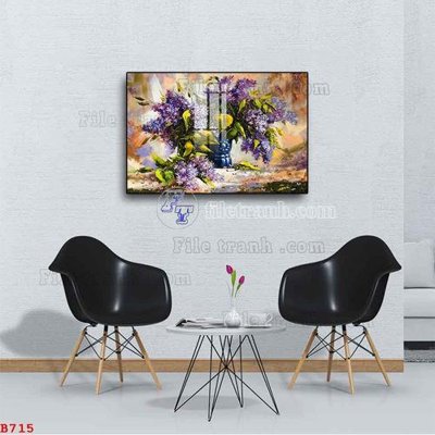 Hình ảnh file gốc in trần nhà File tranh bình hoa B715