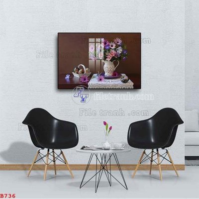 File gốc File tranh bình hoa B736 (AI/EPS) cho in ấn