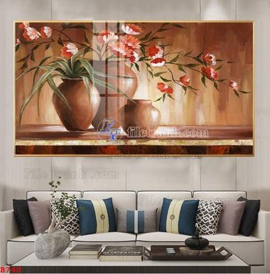 File gốc File tranh bình hoa B740 (trang trí) phòng ngủ