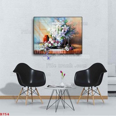 File gốc File tranh bình hoa B754 (ảnh chi tiết) để in ấn