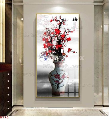 Cung cấp file tranh gốc File tranh bình hoa B770 độc quyền