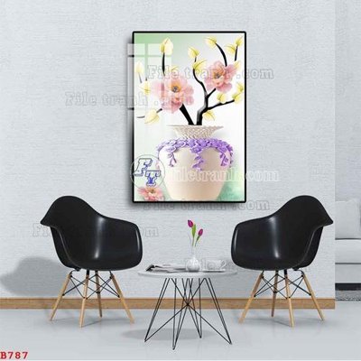 File in trần File tranh bình hoa B787 (file gốc) phong thủy