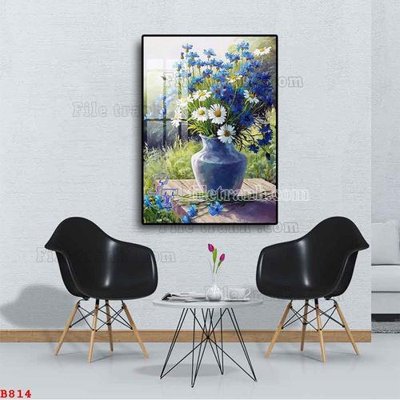 Tải file File tranh bình hoa B814 (PSD) cho in tranh kính