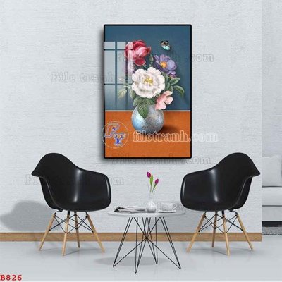 File ảnh File tranh bình hoa B826 (gốc) trang trí khách sạn