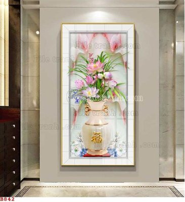 File gốc File tranh bình hoa B842 (ảnh chi tiết) để in ấn