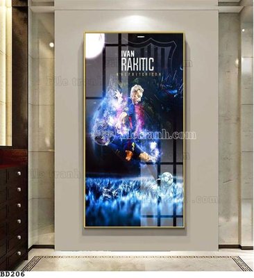 File gốc File tranh treo bóng đá BD205 (in lụa) họa tiết 3D