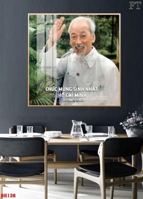 File tranh gốc in trần nhà File tranh bác hồ in ấn BH136 3D
