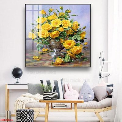 File in trần File tranh bình hoa B2024 (file gốc) xuyên sáng