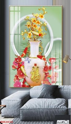 File tranh trang trí File tranh bình hoa B2032 (file gốc)