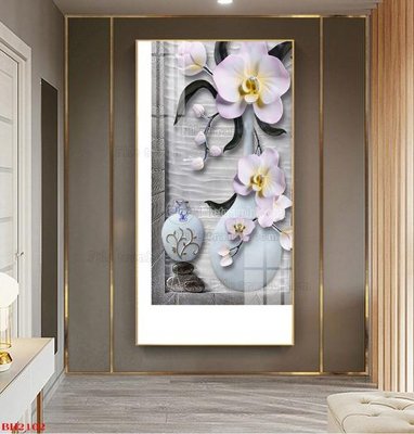 File in trần File tranh bình hoa B2102 (file gốc) xuyên sáng