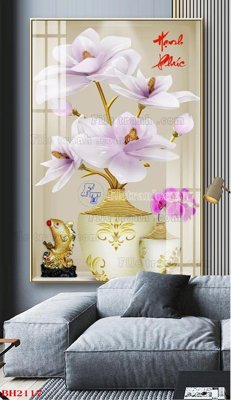 File in lụa File tranh bình hoa B2117 (phong cảnh) File tranh bình hoa B2117