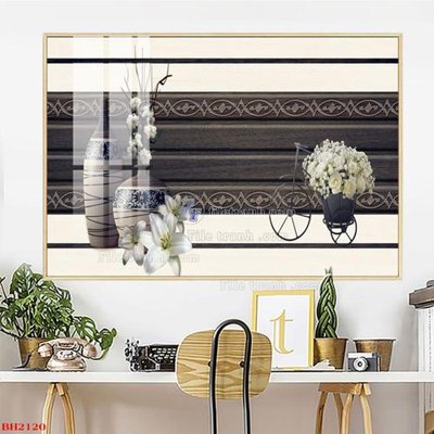 Hình ảnh file gốc in lụa File tranh bình hoa B2120