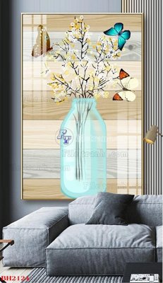 File ảnh File tranh bình hoa B2124 (gốc) cho trang trí nhà hàng