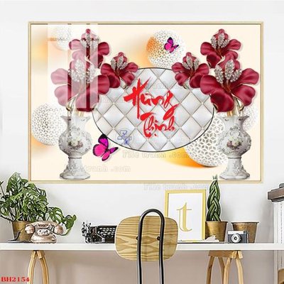 File tranh File tranh bình hoa B2154 (bản gốc) treo tường