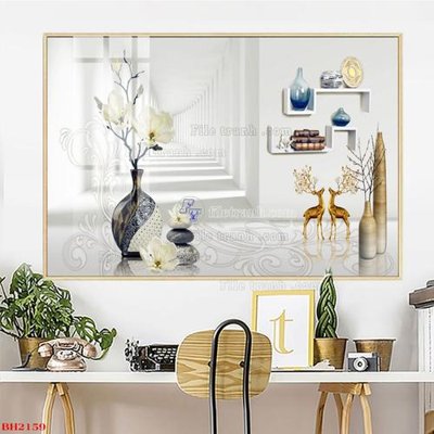 File gốc File tranh bình hoa B2159 (dành cho trang trí nội thất)