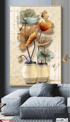 File ảnh File tranh bình hoa B2161 (gốc) cho trang trí nhà hàng